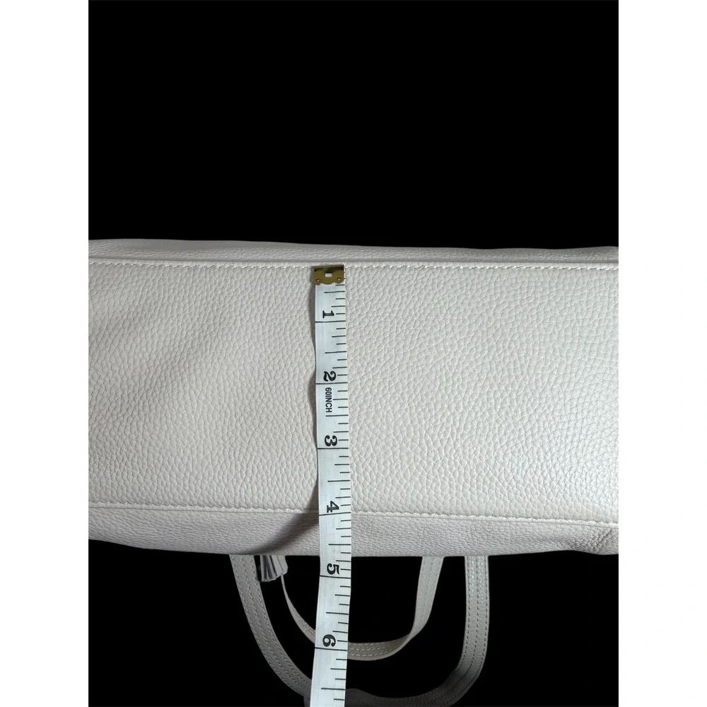 The Sak Sequoia Tote Beige Pebbled Leather Perforated Floral Tote Shoulder Bag